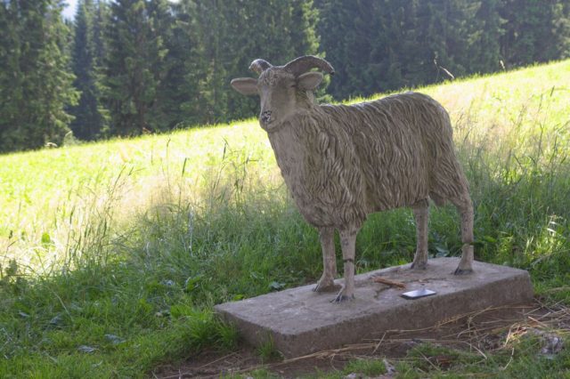 Pomník Valašské ovci - osada Gruň, Moravskoslezské Beskydy